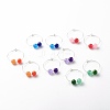 Natural Dyed Malaysia Jade Bead Hoop Earrings for Girl Women EJEW-JE04632-02-1