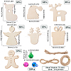 DIY Christmas Unfinished Wood Pendant Decorations Kits WOOD-SC0001-88-2