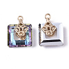 Electroplate Glass Charms EGLA-N005-002B-3