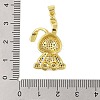 Rack Plating Brass Micro Pave Cubic Zirconia Pendants KK-S380-38A-G-3