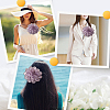 Flower Cloth Rhinestone Broochs JEWB-WH20009-06P-01-5