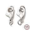 Rhodium Plated 925 Sterling Silver Lobster Claw Clasps with Jump Rings STER-D006-22P-1