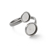 304 Stainless Steel Open Cuff Ring Findings X-STAS-E124-05E-P-2