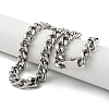 Non-Tarnish 201 Stainless Steel Cuban Link Chain Necklaces for Women and Men NJEW-F322-04P-01-2