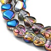 Half Plated Electroplate Transparent Glass Beads Strands EGLA-G037-09A-HP01-3