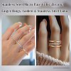 2Pcs Stainless Steel Micro Pave Cubic Zirconia Finger Rings RJEW-UN0003-10B-3