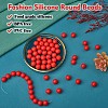 100Pcs Silicone Beads Round Rubber Bead 15MM Loose Spacer Beads for DIY Supplies Jewelry Keychain Making JX451A-2