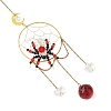 Glass Halloween Spider Hanging Suncatchers HJEW-JM05041-2