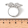 Adjustable 304 Stainless Steel Open Cuff Ring Components STAS-P403-01H-P-3