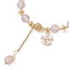 Natural Strawberry Quartz Round Beaded Bracelets for Women BJEW-JB13123-01-3