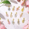 12Pcs Frosted Acrylic Flower Pendant Decorations AC-CJ1071-G-1