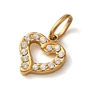 304 Stainless Steel Micro Pave Clear Cubic Zirconia Charms CU-CBA703A-04G-04-2