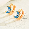 Fashionable Moon with Evil Eye Stainless Steel Hoop Earrings YU6083-5