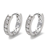 Brass Micro Pave Clear Cubic Zirconia Hoop Earrings EJEW-C121-07P-1