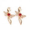 Rack Plating Brass Micro Pave Clear Cubic Zirconia Pendants X-KK-T060-66C-RS-2