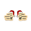 Christmas Series Printed Opaque Acrylic Pendants OACR-Q080-01B-1