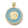 Easter Brass Clear Cubic Zirconia & Acrylic Pendants KK-G602-06G-02-1