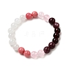 Bohemian Style Natural Mixed Gemstone Round Beaded Stretch Bracelets for Men NU8854-2-1