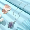 201 Stainless Steel Macrame Pouch Empty Stone Holder Necklace Making with 304 Stainless Steel Chains NJEW-JN04432-01-3