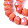 Electroplate Opaque Solid Color Glass Beads Strands EGLA-A034-P8mm-L03-3