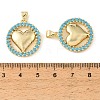 Brass Micro Pave Sky Blue Cubic Zirconia Pendants CU-CBA6938-07G-06-3