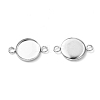 Tarnish Resistant Flat Round 304 Stainless Steel Cabochon Connector Settings STAS-E079-02-2