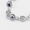 Handmade Round Glass Pearl Beads Chains for Necklaces Bracelets Making AJEW-JB00077-02-2