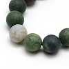 Frosted Natural Indian Agate Round Bead Strands LS-G-M063-10mm-01-2