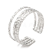 Non-Tarnish 304 Stainless Steel Multi Line Cuff Bangles for Women BJEW-L682-004P-3