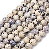 Natural Dyed Marble Beads Strands G-P593-8mm-02-2