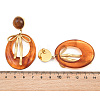 304 Stainless Steel & Resin Stud Dangle Earrings for Women SA-CBA717A-01G-03-3