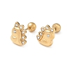 304 Stainless Steel Crystal Rhinestone Animal Cartilage Earrings SA-CBA1F7E-01G-01-2