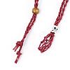 Adjustable Braided Waxed Cord Macrame Pouch Necklace Making MAK-WH0009-02K-2