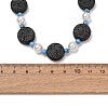 Dyed Natural Lava Rock & Round Synthetic Turquoise & Imitation Pearl Beaded Necklaces GG-CBA922D-07B-5