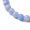 Natural Dyed Blue Lace Agate Beads Stretch Bracelets for Women BJEW-JB11260-3