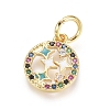 Golden Plated Brass Charms ZIRC-L086-005-G-2