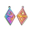 Ion Plating(IP) 304 Stainless Steel Pendants STAS-L020-038RC-1