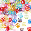 100Pcs UV Plating Transparent Acrylic European Beads TACR-TA0001-93B-3