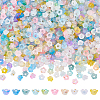 1000Pcs 10 Colors Frosted Transparent Acrylic Beads OACR-UN0001-18-1