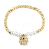 Brass Micro Pave Cubic Zirconia Charm Bracelets for Women BJEW-M050-02G-01-4