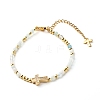 Cross Cubic Zirconia Beaded Bracelet for Girl Women BJEW-JB06848-04-1