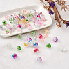 Transparent Spray Painted Crackle Glass Beads Strands GLAA-TA0003-09-20