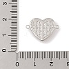 304 Stainless Steel Micro Pave Clear Cubic Zirconia Connector Charms STAS-S131-16P-3