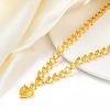 Brass Full Yellow Cubic Zirconia Heart Pendant Necklaces for Women NJEW-M079-01A-1