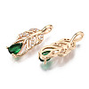 Brass Micro Pave Cubic Zirconia Pendants X-KK-R111-013-A01-2