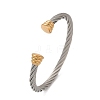 304 Stainless Steel Cuff Bangles BJEW-M136-01C-PG-4