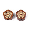 Natural Sandalwood Mala and Brass Finding Beads WOOD-T032-33F-1