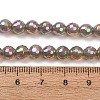 Electroplated Natural Agate Beads Strands G-B191-A07-6mm-03-5