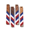 Independence Day Opaque Striped Resin & Walnut Wood Pendants RESI-U010-02H-1