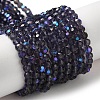 Electroplate Transparent Glass Beads Strands EGLA-A035-T4mm-L15-1